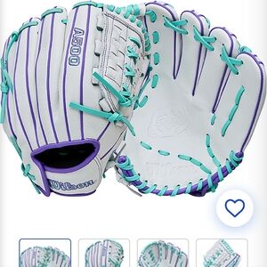 Wilson Kids' White and Purple Baseball Glove